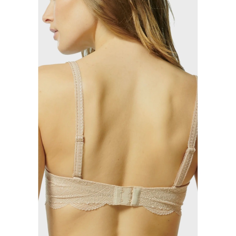 Simone Perele BRA 38D karma plunge multi position strap pale sand lace trim NWT - Picture 2 of 8